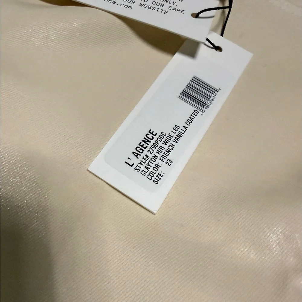 L’Agence Clayton Wide-Leg Coated Jean | NWT | Sz. 23 | French Vanilla | Cream - Picture 12 of 16